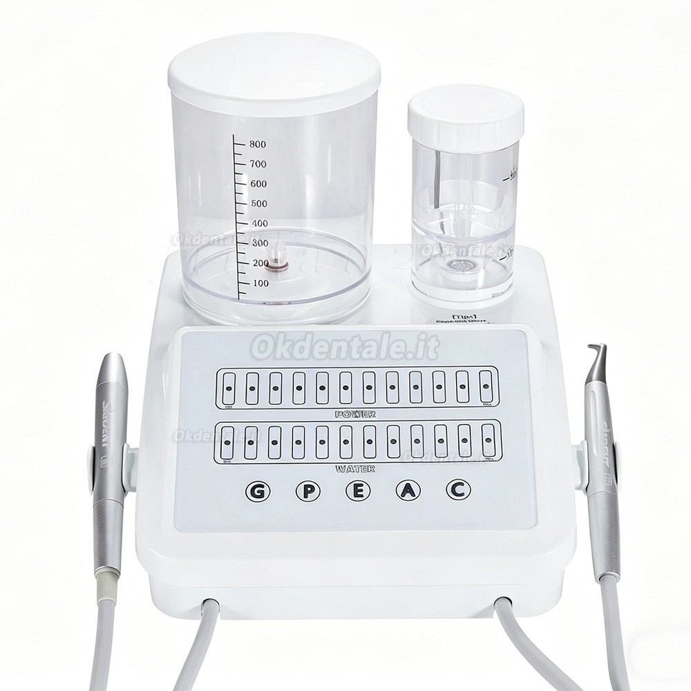 Sistema odontoiatrico PerioJet Pro 2 in 1 per terapia parodontale, ablatore a ultrasuoni con lucidatore a getto d&rsquo;aria